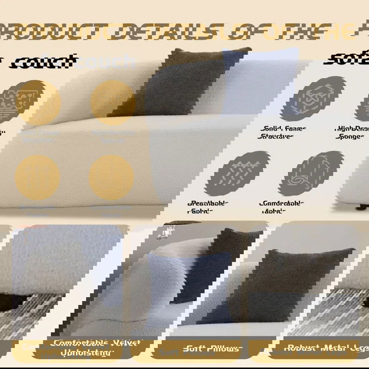 86.61" Upholstered Curved Sofa - Quality, Style, and Functionality for Your Home - Just Home Furniture™
