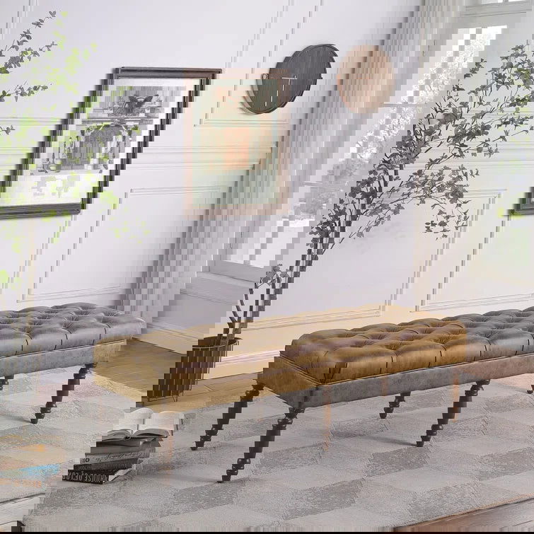 Auston Faux Leather Upholstered Bench1