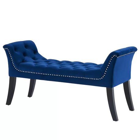 Bernarr Upholstered Bench in Blue Velvet - Quality, Style, and Functionality for Your Home - Just Home Furniture™