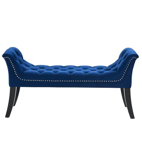 Bernarr Upholstered Bench in Blue Velvet - Quality, Style, and Functionality for Your Home - Just Home Furniture™