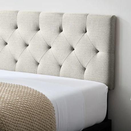 Carlysle Upholstered Headboard in Light Grey Beige - Quality, Style, and Functionality for Your Home - Just Home Furniture™