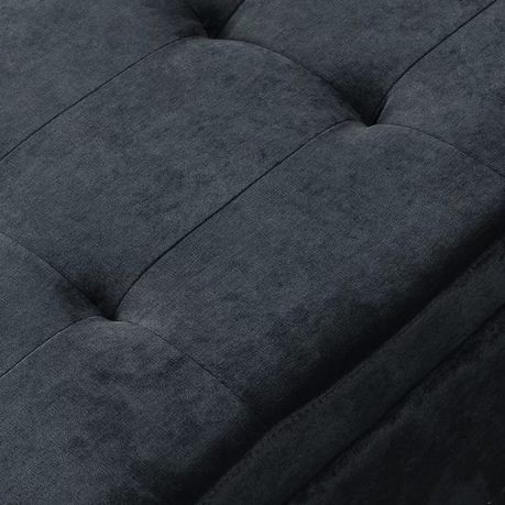 Charlton Home Storage Ottoman in Black Velvet - Quality, Style, and Functionality for Your Home - Just Home Furniture™