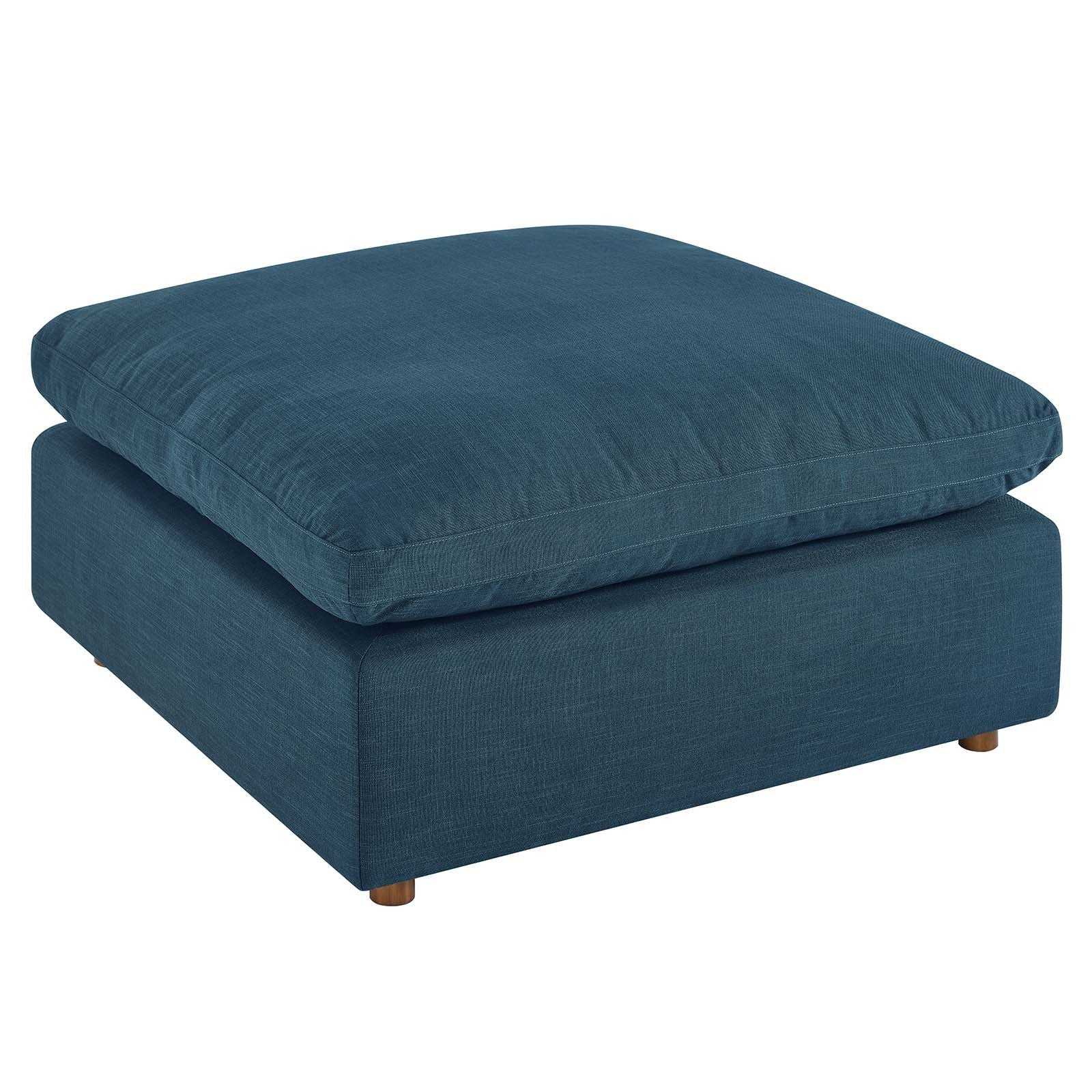 Commix Down Filled Overstuffed Ottoman in Azure - Quality, Style, and Functionality for Your Home - Just Home Furniture™
