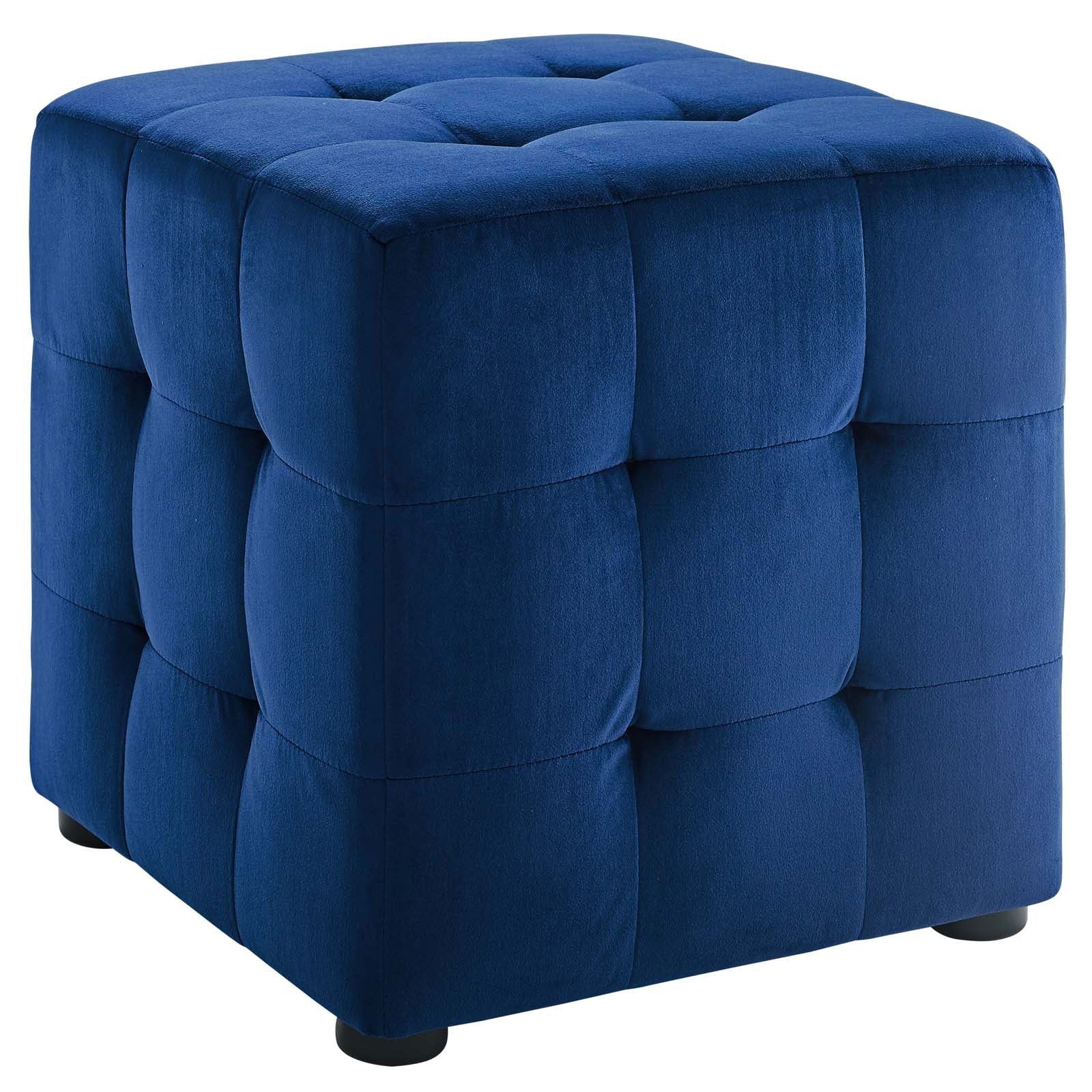 Contour Tufted Cube Performance Velvet Ottoman in Navy See more by Modway - Quality, Style, and Functionality for Your Home - Just Home Furniture™