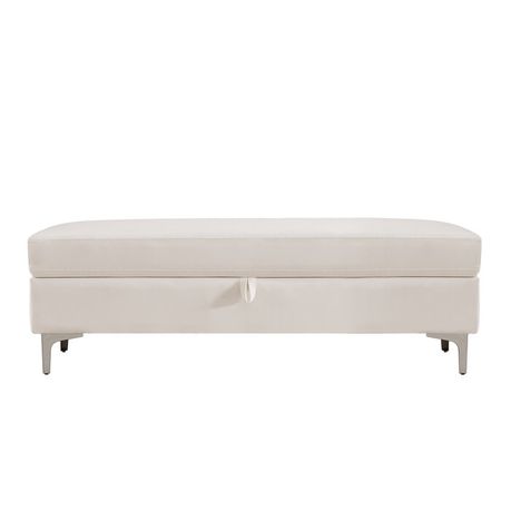 Cresha Flip Top Storage Bench in Cream Velvet - Quality, Style, and Functionality for Your Home - Just Home Furniture™