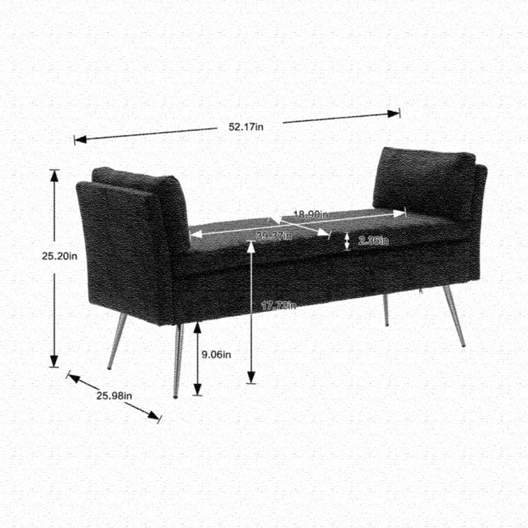El-Jechi Velvet Upholstered Bench - Quality, Style, and Functionality for Your Home - Just Home Furniture™