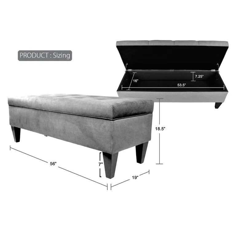Gaither 100% Polyester Upholstered Storage Bench - Quality, Style, and Functionality for Your Home - Just Home Furniture™