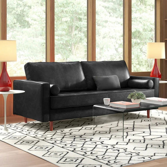 Geo 84'' Leather Sofa - Quality, Style, and Functionality for Your Home - Just Home Furniture™