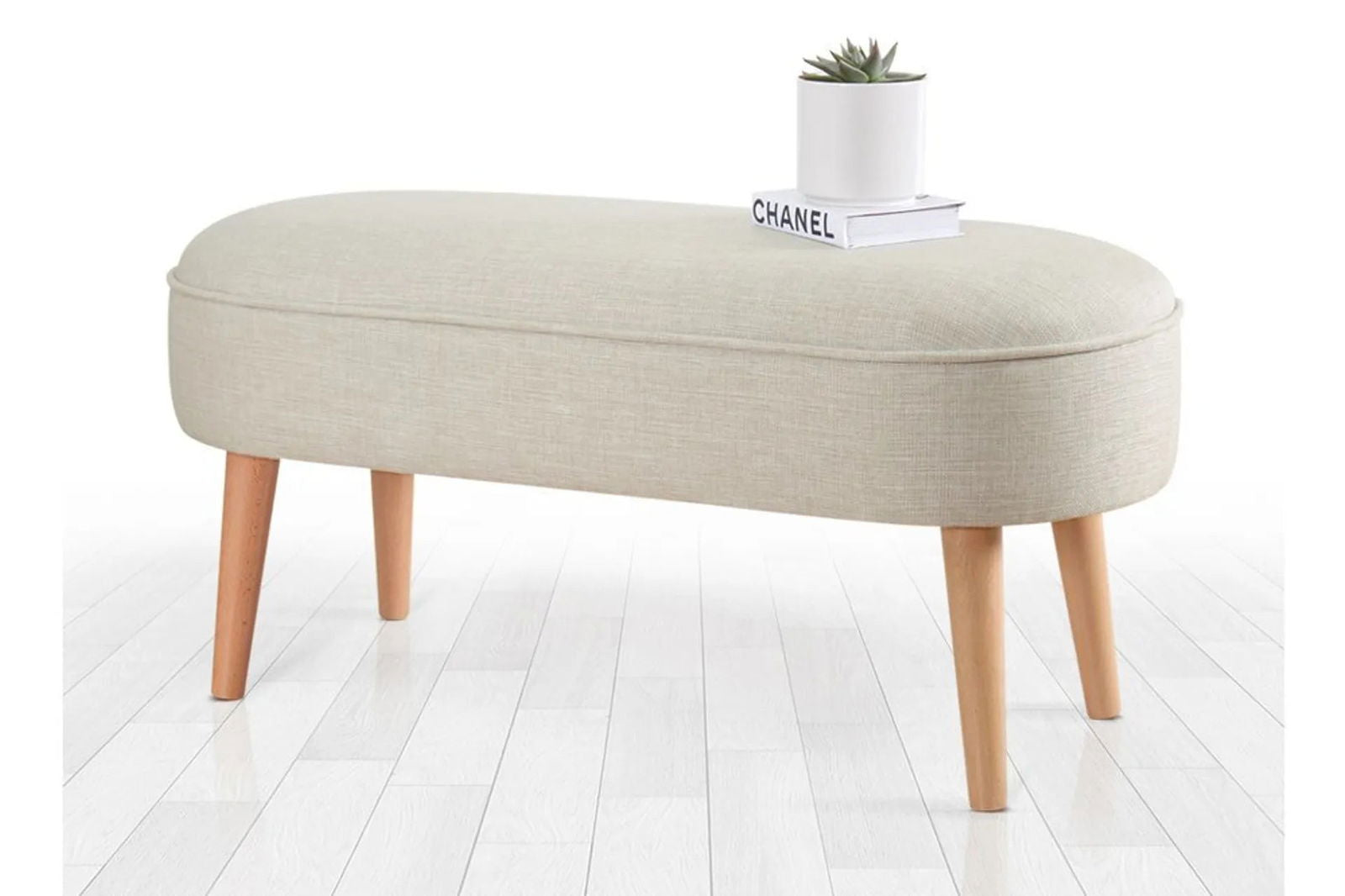 Lednok Bench Ottoman - Cream - Quality, Style, and Functionality for Your Home - Just Home Furniture™
