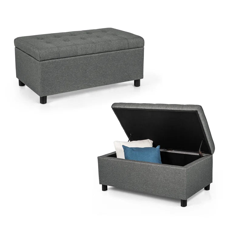 Linen Blend Upholstered Storage Bench - Quality, Style, and Functionality for Your Home - Just Home Furniture™