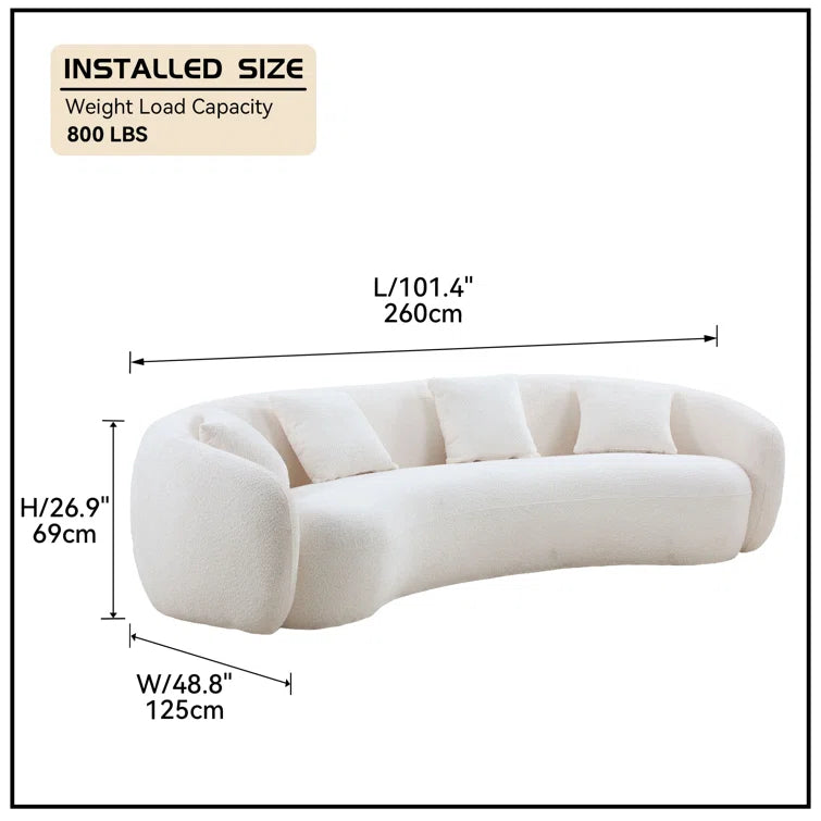 Shaleine 101.4" Round Arm Curved Sofa - Quality, Style, and Functionality for Your Home - Just Home Furniture™