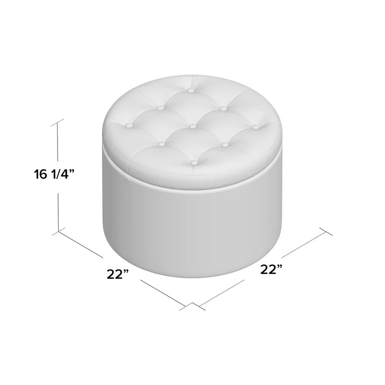 Stansell 22" Wide Tufted Round Storage Ottoman - Quality, Style, and Functionality for Your Home - Just Home Furniture™