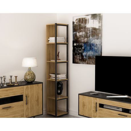 Texas 180 cm Tall Metal Manufactured Wood Bookcase - Quality, Style, and Functionality for Your Home - Just Home Furniture™