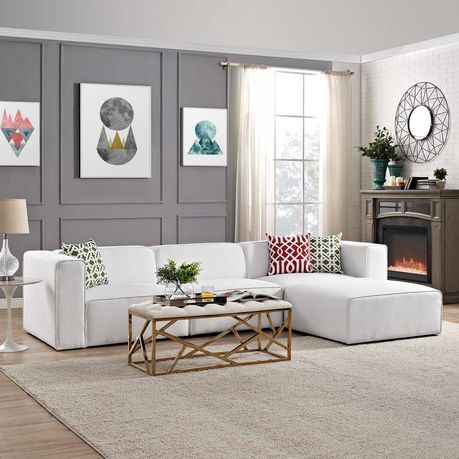 The Mingle HM White Leather Modern Sectional Sofa - Quality, Style, and Functionality for Your Home - Just Home Furniture™