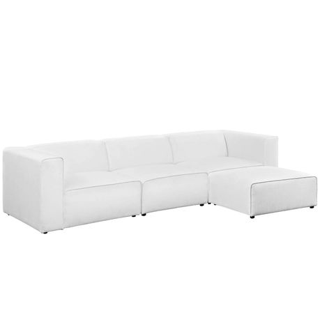 The Mingle HM White Leather Modern Sectional Sofa - Quality, Style, and Functionality for Your Home - Just Home Furniture™