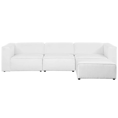 The Mingle HM White Leather Modern Sectional Sofa - Quality, Style, and Functionality for Your Home - Just Home Furniture™