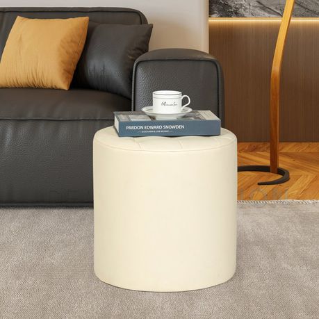 Vegan Leather Round Ottoman - Quality, Style, and Functionality for Your Home - Just Home Furniture™