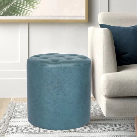 Vegan Leather Round Ottoman - Quality, Style, and Functionality for Your Home - Just Home Furniture™
