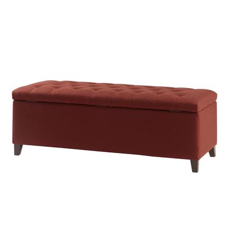 Zakhar Button Tufted Rectangle Storage Ottoman in Maroon Velvet - Quality, Style, and Functionality for Your Home - Just Home Furniture™