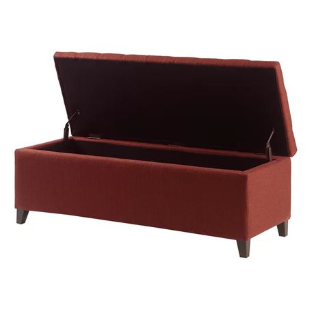 Zakhar Button Tufted Rectangle Storage Ottoman in Maroon Velvet - Quality, Style, and Functionality for Your Home - Just Home Furniture™