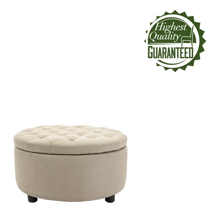 29.9'' Wide Tufted Round Ottoman with Storage - Quality, Style, and Functionality for Your Home - Just Home Furniture™