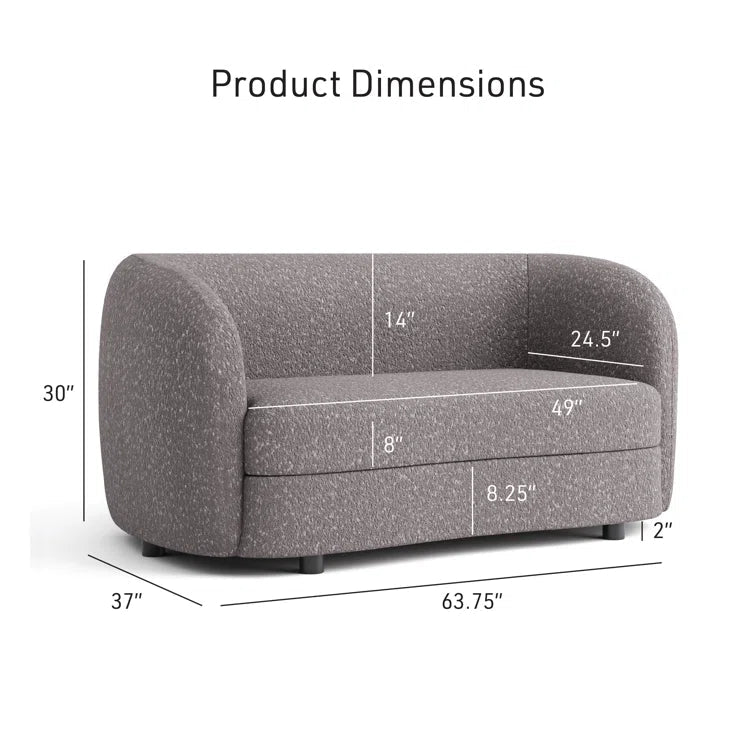 63'' Tuxedo Arm Curved CAL117 Compliant Loveseat - Quality, Style, and Functionality for Your Home - Just Home Furniture™