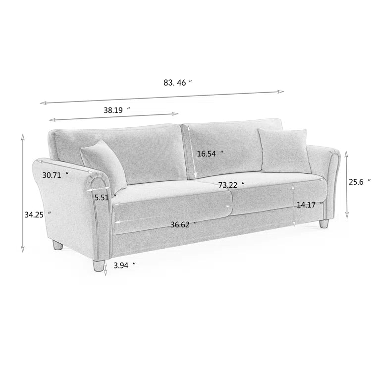 83.46'' Upholstered Sofa - Quality, Style, and Functionality for Your Home - Just Home Furniture™