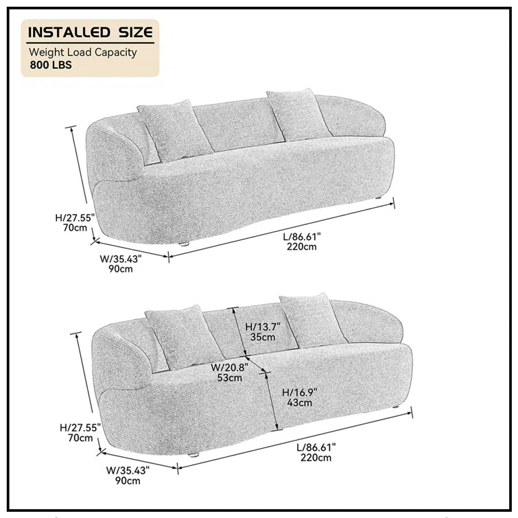 86.6'' Upholstered Sofa - Quality, Style, and Functionality for Your Home - Just Home Furniture™