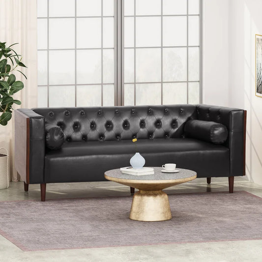 90'' Vegan Leather Sofa