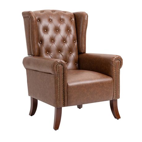 Abdul-Ahad Royal Vegan Leather Wingback Chair - Quality, Style, and Functionality for Your Home - Just Home Furniture™