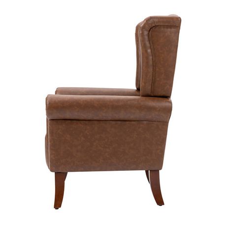 Abdul-Ahad Royal Vegan Leather Wingback Chair - Quality, Style, and Functionality for Your Home - Just Home Furniture™