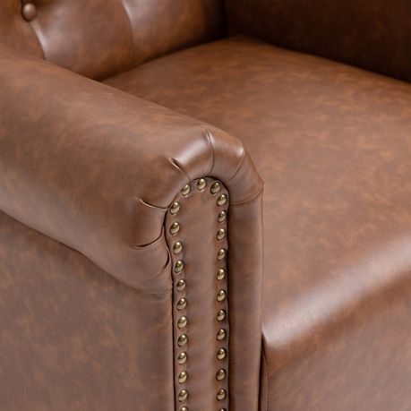 Abdul-Ahad Royal Vegan Leather Wingback Chair - Quality, Style, and Functionality for Your Home - Just Home Furniture™
