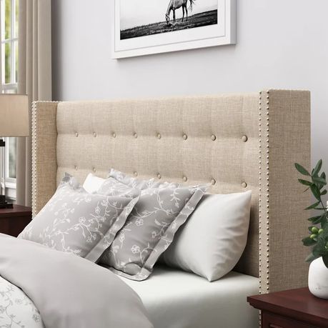 Achenbach Upholstered Headboard in Cream Beige - Quality, Style, and Functionality for Your Home - Just Home Furniture™