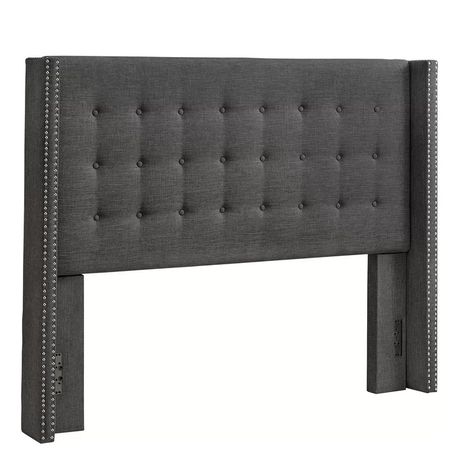 Achenbach Upholstered Headboard in Dark Grey Beige - Quality, Style, and Functionality for Your Home - Just Home Furniture™