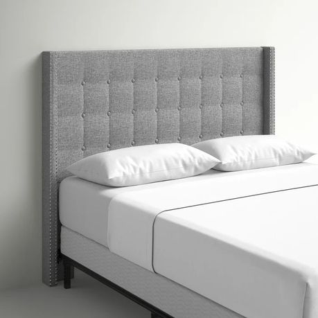 Achenbach Upholstered Headboard in Light Grey Beige - Quality, Style, and Functionality for Your Home - Just Home Furniture™