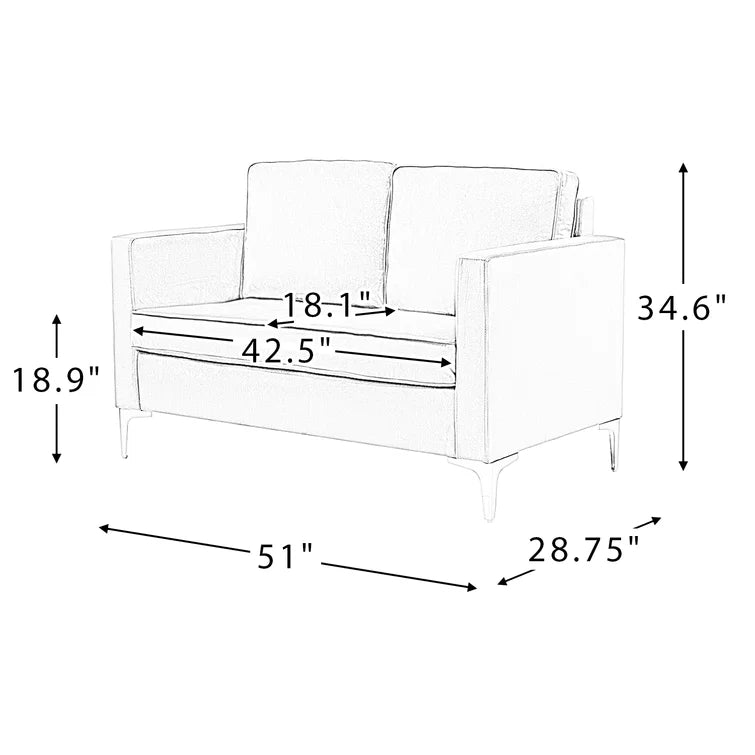 Adalynn 51'' Upholstered Loveseat - Quality, Style, and Functionality for Your Home - Just Home Furniture™