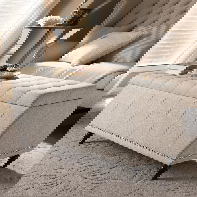 Ahrens Polyester Blend Upholstered Storage Bench - Quality, Style, and Functionality for Your Home - Just Home Furniture™
