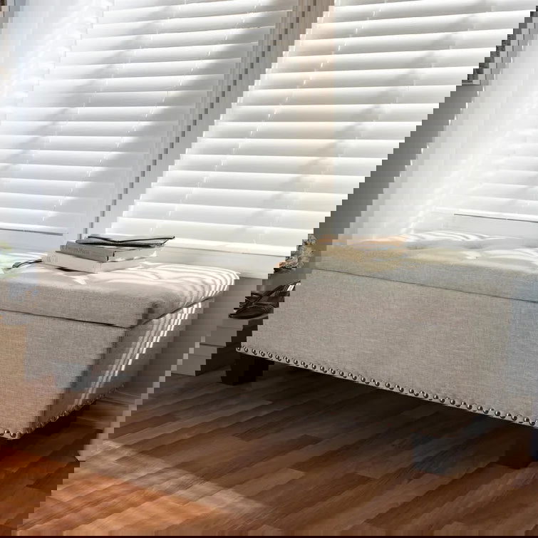 Ahrens Polyester Blend Upholstered Storage Bench - Quality, Style, and Functionality for Your Home - Just Home Furniture™
