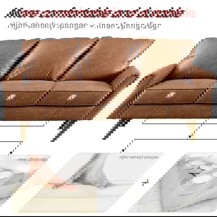 Ainsley 73.6'' Vegan Leather Sofa - Quality, Style, and Functionality for Your Home - Just Home Furniture™
