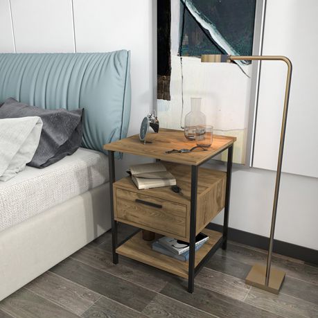 Alba Particle Board Nightstand - Quality, Style, and Functionality for Your Home - Just Home Furniture™