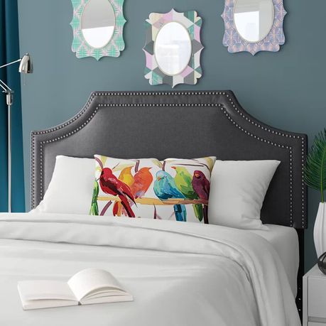 Albee Edenbrook Upholstered Headboard in Dark Grey Beige - Quality, Style, and Functionality for Your Home - Just Home Furniture™