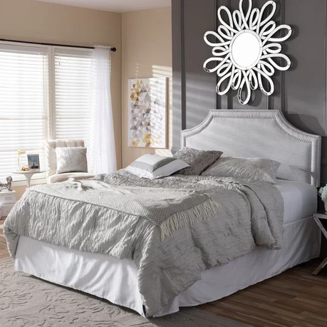 Albee Edenbrook Upholstered Headboard in Light Grey Beige - Quality, Style, and Functionality for Your Home - Just Home Furniture™
