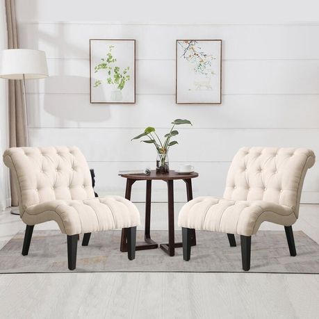 Aleazay Upholstered Slipper Chair in Beige - Quality, Style, and Functionality for Your Home - Just Home Furniture™