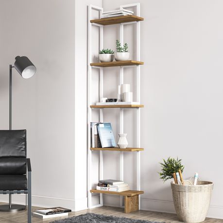 Alice 180 cm Tall Industrial Metal Manufactured Wood Bookcase - Quality, Style, and Functionality for Your Home - Just Home Furniture™