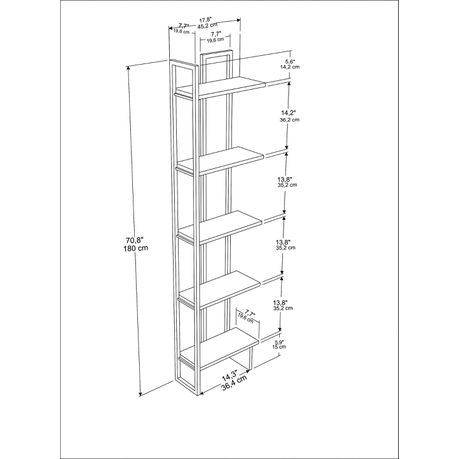 Alice 180 cm Tall Industrial Metal Manufactured Wood Bookcase - Quality, Style, and Functionality for Your Home - Just Home Furniture™