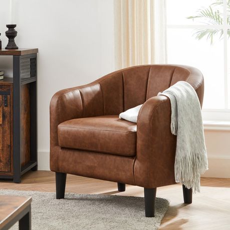 Alina 26.4" Wide Vegan Leather Armchair - Quality, Style, and Functionality for Your Home - Just Home Furniture™