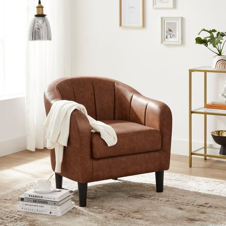 Alina 26.4" Wide Vegan Leather Armchair - Quality, Style, and Functionality for Your Home - Just Home Furniture™