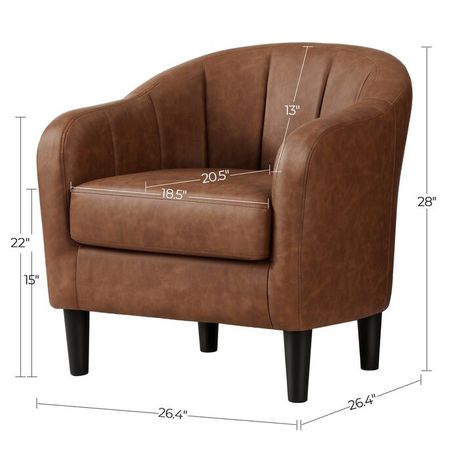 Alina 26.4" Wide Vegan Leather Armchair - Quality, Style, and Functionality for Your Home - Just Home Furniture™