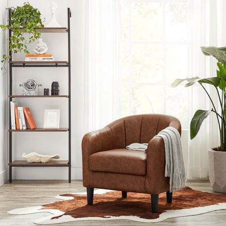 Alina 26.4" Wide Vegan Leather Armchair - Quality, Style, and Functionality for Your Home - Just Home Furniture™