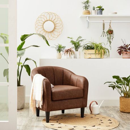 Alina 26.4" Wide Vegan Leather Armchair - Quality, Style, and Functionality for Your Home - Just Home Furniture™